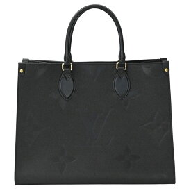 【LOUIS VUITTON】LV ルイ・ヴィトン M45595 オンザゴーMM モノグラム アンプラント レザー ブラック トートバッグ レディースバッグ 美品 【送料無料】【中古】