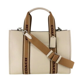【COACH】コーチ スミストート CM067 チョークマルチ/シルバー金具 リファインドペブルレザー/キャンバス トートバッグ/ショルダーバッグ 2WAY【送料無料】【中古】