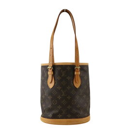 【LOUIS VUITTON】LV ルイヴィトン バケットPM M42238 ブラウン モノグラム キャンバス/レザー トートバッグ ショルダーバッグ リペア ポーチなし【送料無料】【中古】