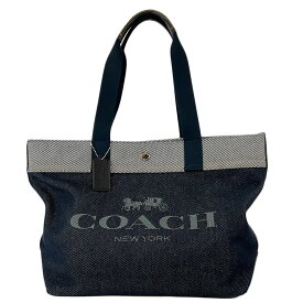 【COACH】コーチ F39904 デニムトートバッグ ネイビー デニムキャンバス/レザー トートバッグ 【送料無料】【中古】