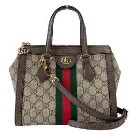 【GUCCI】グッチ 547551 K05NB 8745 オフィディアスモールトートバッグ GGスプリームキャンバス/レザー ベージュ/ブラウン/レッド/グリーン トートバッグ/ショルダーバッグ 2way 【送料無料】【中古】