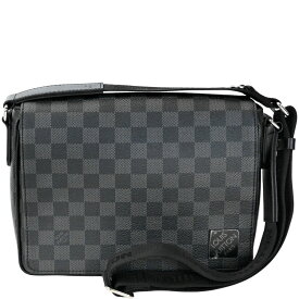 【LOUIS VUITTON】LV ルイ・ヴィトン N42710 ディストリクト PM NV3 ダミエ・グラフィット ブラック キャンバス/レザー ショルダーバック 【送料無料】【中古】