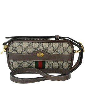 【GUCCI】グッチ オフィディア GG ミニバッグ 598664 GGスプリーム キャンバス レザー ブラウン ベージュ グリーン レッド ショルダーバッグ レディースバッグ 美品【送料無料】【中古】