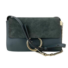 【Chloe】クロエ S127H20B-B12 FAYE フェイ レザー ダークブルー系 ゴールド金具/シルバー金具 ショルダーバッグ レディースバッグ 【送料無料】【中古】