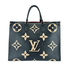 【LOUIS VUITTON】LV ルイ・ヴィトン M45945 オンザゴーGM モノグラム・アンプラント バイカラー レザー ノワール/ベージュ ハンドバッグ/トートバック/ショルダーバッグ 【送料無料】【中古】