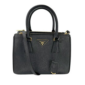 【PRADA】プラダ 1BA896 ガレリア スモール バック NERO(ブラック) レザー(サフィアーノ ) ショルダーバック/ハンドバック 【送料無料】【中古】