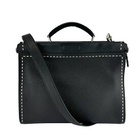 【FENDI】フェンディ 7VA406-74D-179-10429 セレリア ピーカブー アイコニック フィット レザー ブラック ビジネスバック/ハンドバッグ/ショルダーバッグ 【送料無料】【中古】