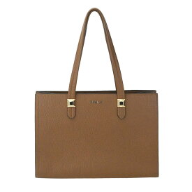 【FURLA】フルラ BKM08050560538453 ロゴ レザートートバック ブラウン ショルダーバッグ 【送料無料】【中古】