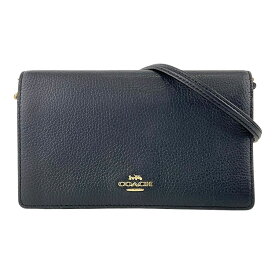 【COACH】コーチ アンナフォールドオーバークラッチクロスボディ 3037 ミッドナイト(ネイビー) レザー クラッチバッグ/ショルダーバッグ 2WAY【送料無料】【中古】