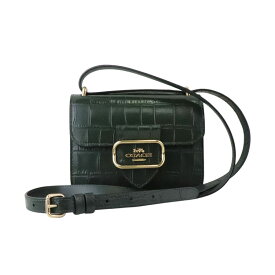 【COACH】コーチ モーガンスクエアクロスボディ CN313 IMRFT AMAZON GREEN/ゴールド金具 クロコダイルエンボスドレザー(クロコ型押し)/レザー ショルダーバッグ【送料無料】【中古】