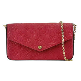 【LOUIS VUITTON】LV ルイヴィトン ポシェット・フェリシー M63700 モノグラム・アンプラント レザー スカーレット 赤系 ポシェット/ショルダーバッグ【送料無料】【中古】