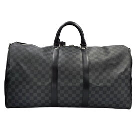 【LOUIS VUITTON】LV ルイ・ヴィトン N41413 キーポル・バンドリエール 55 ダミエ・グラフィット ブラック 2WAY ボストンバッグ ショルダーバッグ【送料無料】【中古】