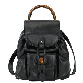 【GUCCI】グッチ 003.1705.0030 バンブー ミニリュック ブラック レザー 【送料無料】【中古】
