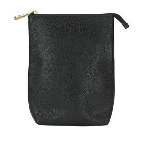 【IL BISONTE】イルビゾンテ 54242305161 縦長レザーポーチ ブラック 【送料無料】【未使用】【中古】