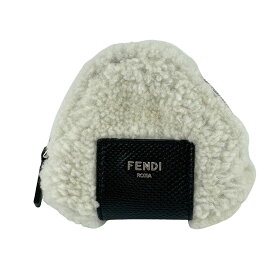 【FENDI】フェンディ 7AP080-APUO-F1MMU オニギリ ホワイトシープスキン キーホルダー シープファー/カルングスネークレザー ポーチ 【送料無料】【中古】
