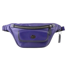 【COACH】コーチ C3748 ヘリテージ ベルトバッグ 青紫系 リファインドカーフレザー ウエストポーチ ボディバッグ ショルダーバッグ 【送料無料】【中古】