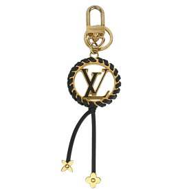 【LOUIS VUITTON】LV ルイ・ヴィトン M63082 キーホルダー・ベリー モノグラム LVサークル ブラック/ゴールド メタル/カーフレザー/エナメル バッグチャーム キーホルダー 【送料無料】【中古】