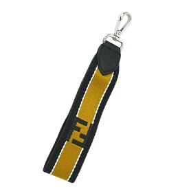 【FENDI】フェンディ 7AR610 キーホルダー バッグチャーム YOU KEY ブラウン/イエロー キャンバス/レザー/メタル(パラジウム仕上) ナスカン付 【送料無料】【中古】