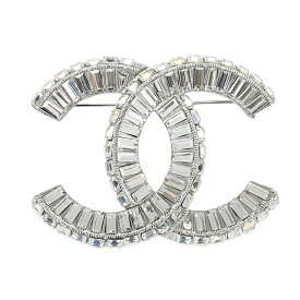 【CHANEL】シャネル A63085(旧デザイン) ココマーク スクエア ラインストーン ブローチ ココマーク/スクエア クリスタル/シルバー金具 ストラスCC 【送料無料】【中古】