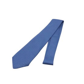【HERMES】エルメス H織りタイ ファソネH 8cm シルク100% ブルー ネクタイ クリーニング済【送料無料】【中古】