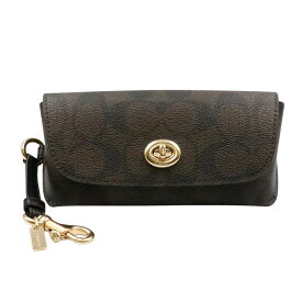 【COACH】コーチ サングラスケース 73639 シグネチャー ダークブラウン/ブラック シグネチャーコーテッドキャンバス/スムースレザー 眼鏡ケース/サングラスケース【送料無料】【中古】
