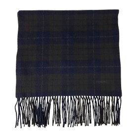 【HERMES】エルメス チェック柄マフラー 紺×茶 ネイビー×ブラウン 幅40cm カシミア100% マフラー【送料無料】【中古】