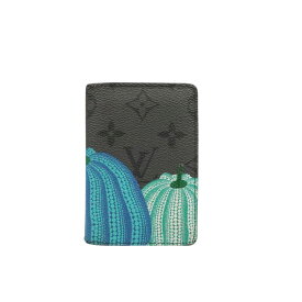 【LOUIS VUITTON】LV ルイヴィトン M81969 オーガナイザー・ドゥ ポッシュ YK 草間彌生 2023年 パンプキン モノグラム・エクリプスリバース キャンバス グレー/マルチカラー カードケース【送料無料】【中古】