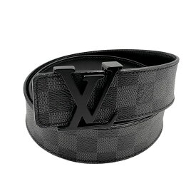 【LOUIS VUITTON】LV ルイ・ヴィトン M9808U サンチュール・LV イニシアル 40MM ダミエ・グラフィット ダミエ・グラフィットキャンバス/レザー ブラック ベルト 【送料無料】【中古】