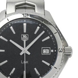 【TAG Heuer】タグホイヤー LINK WAT1110 クオーツ ステンレススチール シルバー 黒文字盤 メンズ腕時計【送料無料】【中古】
