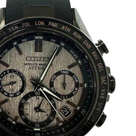 【CITIZEN】シチズン アテッサ ATTESA ACT Line CC4055-14H ブラック/シルバー ヘアライン文字盤 スーパーチタニウム/ウレタンベルト F950 エコ・ドライブ GPS衛星電波受信 メンズ腕時計【送料無料】【中古】