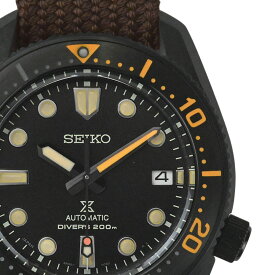 【SEIKO】セイコー プロスペックス The Black Series Limited Edition 1968 メカニカルダイバーズ 現代デザイン 数量限定5500本 メカニカル自動巻き 6R35 ステンレススチール/ポリエステルベルト 黒文字盤 ダークブラウンベルト メンズ腕時計【送料無料】【未使用】【中古】