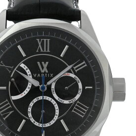 【VARTIX】バティックス ALIVE アライブ PR01-0344 ブラック文字盤 カスタムジュエリーウォッチ 裏スケ ステンレススチール/クロコダイルレザーベルト(社外品)/サファイア0.36ct 自動巻 メンズ腕時計【送料無料】【中古】