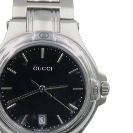 【GUCCI】グッチ YA090304/9040M ステンレススチール 黒文字盤 クオーツ メンズ腕時計 【送料無料】【中古】