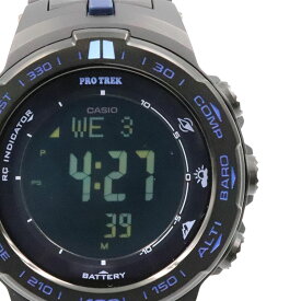 【CASIO】カシオ PRW-3100Y-1JF PRO TREK プロトレック 樹脂/ステンレススチール ブラック×ブルー ソーラー電波 トリプルセンサー メンズ腕時計 【送料無料】【中古】