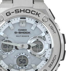 【CASIO】カシオ GST-W110D-7AJF G-SHOCK G-STEEL ホワイトダイヤル ステンレススチール/樹脂 ソーラー電波 デジアナ メンズ腕時計 【送料無料】【中古】