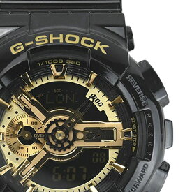 【CASIO】カシオ GA-110GB-1A G-SHOCK ブラック/ゴールド ラバー クォーツ デジアナ メンズ腕時計 【送料無料】【中古】