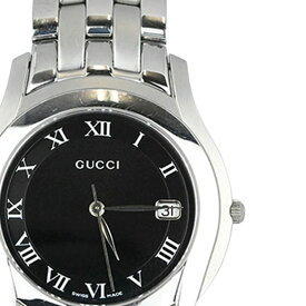 【GUCCI】グッチ 5500M Gクラス ステンレススチール ブラック（文字盤）/シルバー クォーツ メンズ腕時計 【送料無料】【中古】