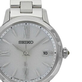 【SEIKO】セイコー ルキア LUKIA Grow SSVW205 ステンレススチール ホワイト系文字盤 ソーラー電波 レディース腕時計【送料無料】【中古】