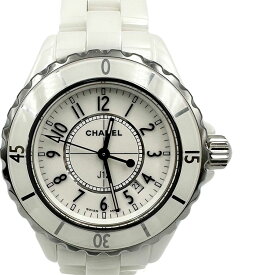 【CHANEL】シャネル H0968 J12 クォーツ ホワイト セラミック/ステンレススチール レディース腕時計【送料無料】【中古】