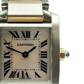 【Cartier】カルティエ タンクフランセーズSM W51027Q4 ピンクシェル文字盤 ステンレススチール/K18PG コンビ クオーツ レディース腕時計【送料無料】【中古】