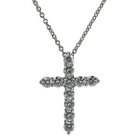 【ネックレス】 【TIFFANY&Co.】ティファニー スモールクロス ダイヤ ネックレス Pt950/ダイヤ11石 42cm ペンダントネックレス 【送料無料】【中古】