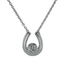 【ネックレス】 【VENDOME AOYAMA】ヴァンドーム青山 ホースシュー 1Pダイヤモンド ネックレス K18WG ホワイトゴールド 40cm ペンダントネックレス 【送料無料】【中古】