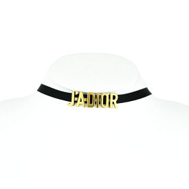 【Christian Dior】C.Dior クリスチャンディオール N0681ADRMT J'A DIOR ロゴ チョーカー ゴールドメッキメタル/グログランリボン ネックレス 【送料無料】【中古】