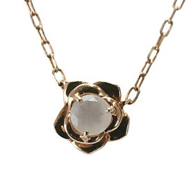 【ネックレス】 【4℃】ヨンドシー ムーンストーン フラワーモチーフ ネックレス K10ピンクゴールド 40cm ペンダントネックレス 【送料無料】【中古】