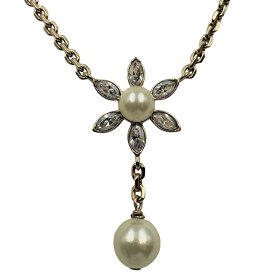 【ネックレス】 【Christian Dior】C.Dior クリスチャンディオール N3328WOMCY_D03S bloom in dior ネックレス GP/レジンパール/ラインストーン 全長：約44cm 【送料無料】【中古】