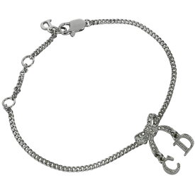 【ブレスレット】 【Christian Dior】C.Dior クリスチャンディオール リボン ラインストーン ロゴ ブレス メタル 16/18/20cm 【送料無料】【中古】
