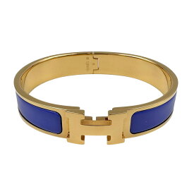【HERMES】エルメス エナメルブレスレット クリックH エナメルブレスレットファン メタル 青紫系 バングル 【送料無料】【中古】