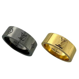 【LOUIS VUITTON】LV ルイヴィトン M00514 リング・LV インスティンクト セット2 メタル/GP ゴールドカラー シルバーカラー サイズL 62/64 リング 指輪 2個セット【送料無料】【中古】