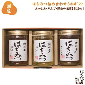 はちみつ 国産 純粋はちみつ 蜂蜜 【国産蜂蜜ギフト】あかしあ りんご 野山の花蜜220g×3本セット はちみつ 国産 ギフト 蜂蜜 非加熱 ハニー 国産蜂蜜ギフト 生はちみつ 美味しい パン 紅茶 おすすめ プレゼント 健康 人気 男性 女性 子供 母の日