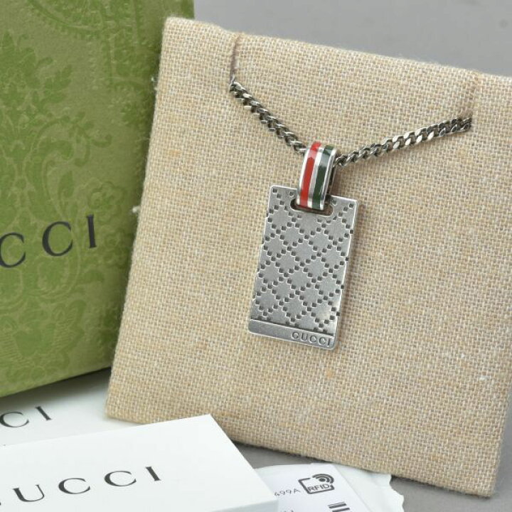 楽天市場】極美品 GUCCI グッチ ディアマンテ プレート ネックレス 925 